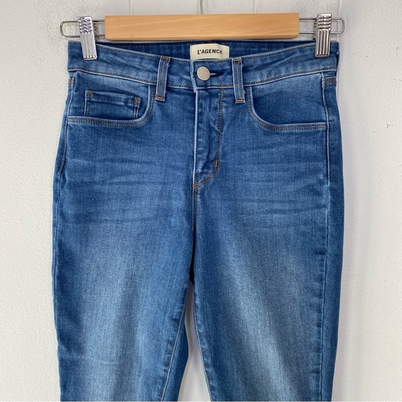 L'AGENCE Jeans Margot High Rise Ankle Skinny Womens Size 23 Light Vintage Wash - Picture 3 of 14